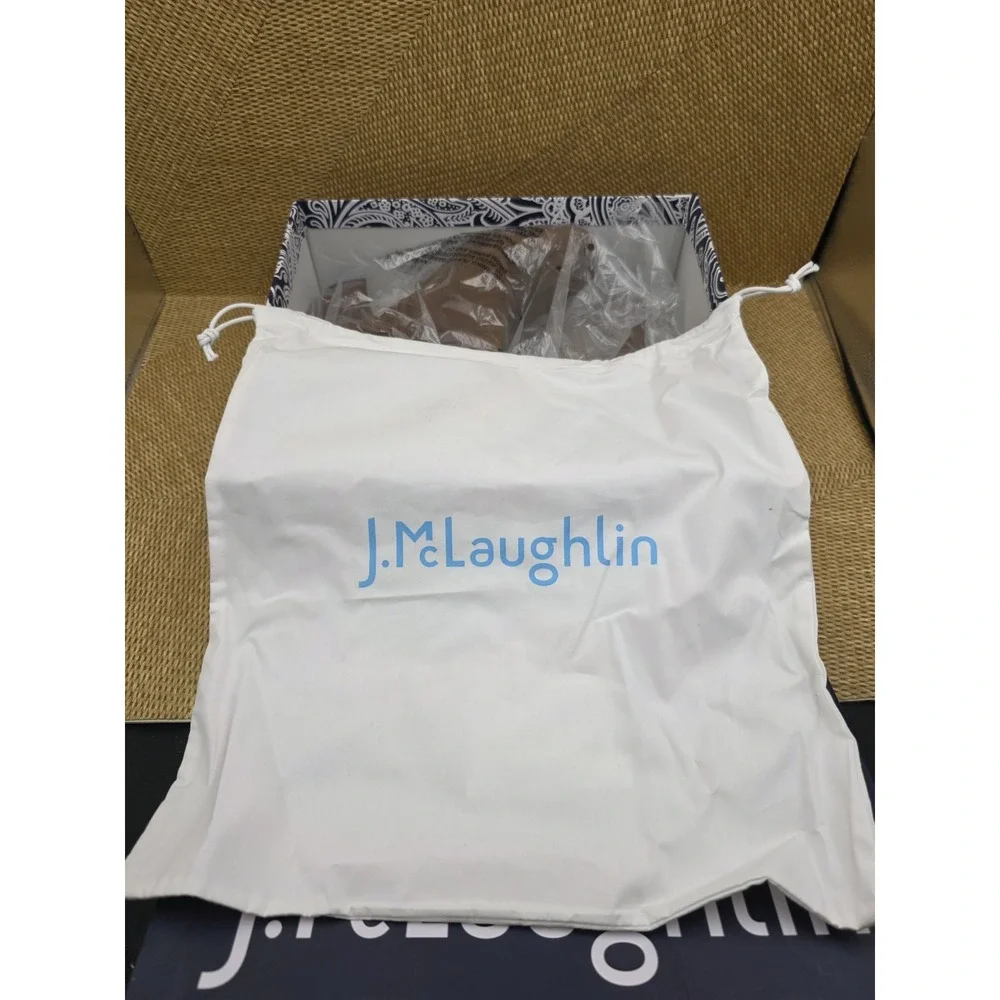 J McLaughlin Evie Cocoa Brown Suede Leather Booties Size 8M Box Dust Bag JMCL‎